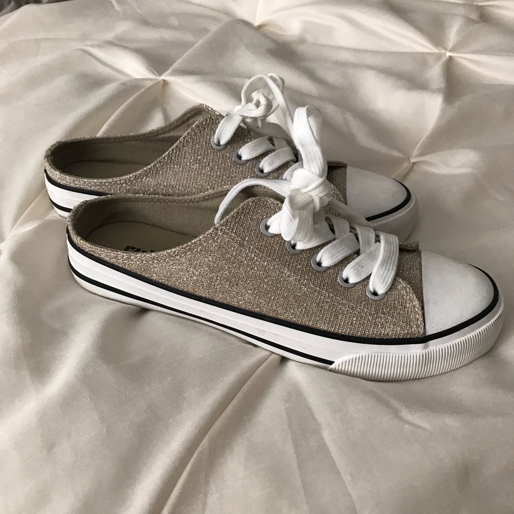 Sparkly Gold No Heel Sneaker - Picture 2 of 5